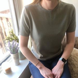 Henri Bendel olive wool shirt